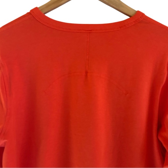 Lululemon Classic Fit T-Shirt Size 10 Cotton Lyocell Linen Long Sleeve Orange - Picture 10 of 15
